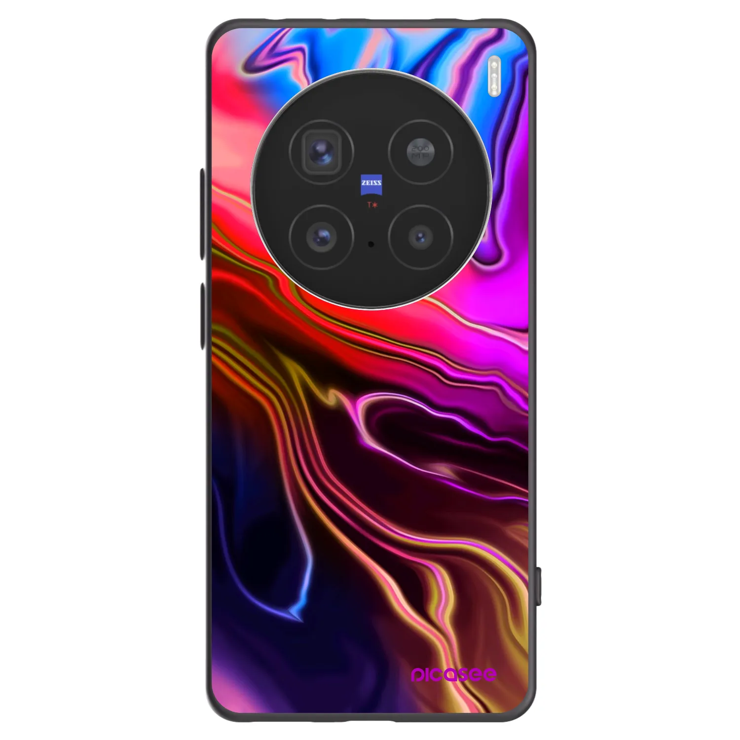 Picasee silikonowe czarne etui na Vivo X200 Pro - Electric