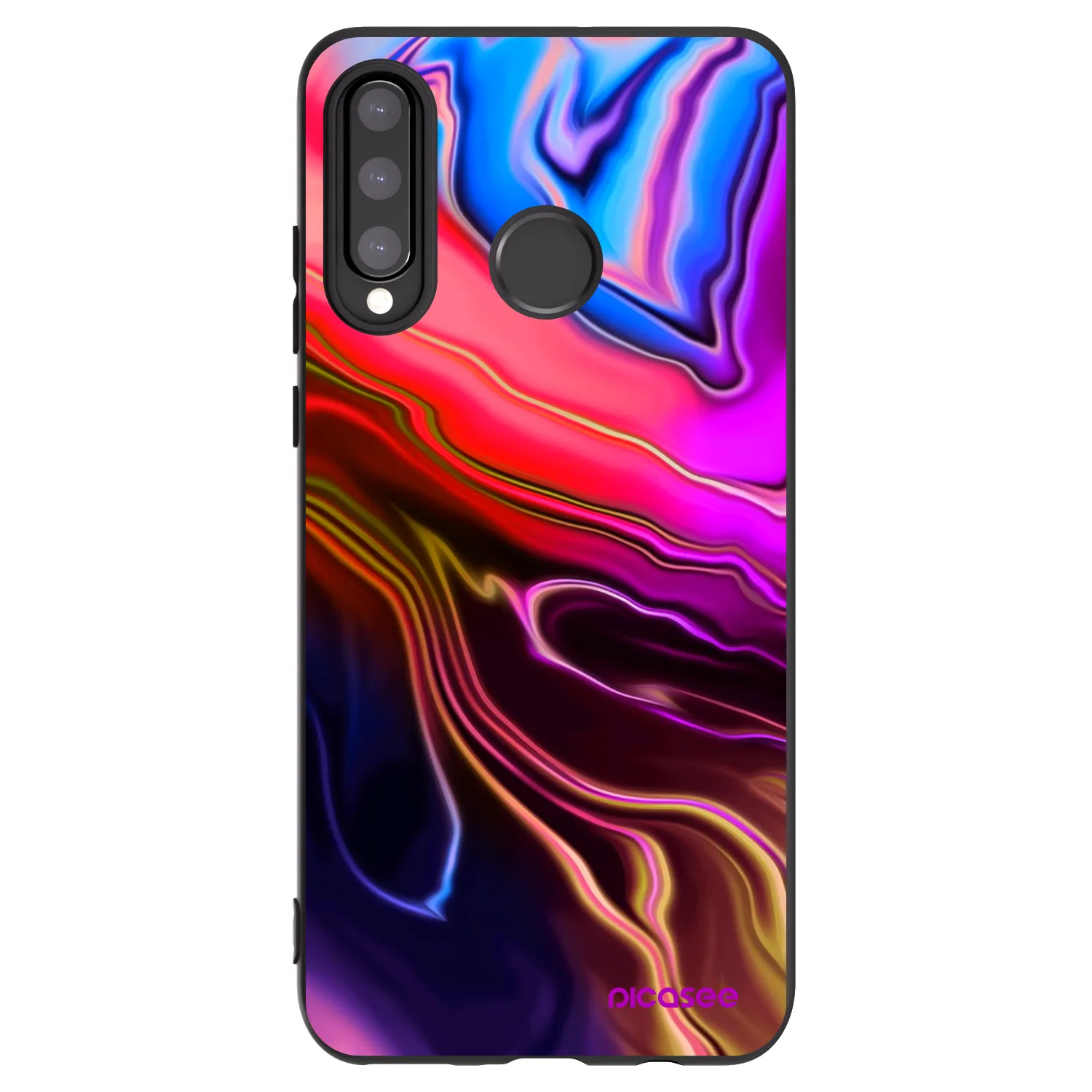 Picasee silikonowe czarne etui na Huawei P30 Lite - Electric