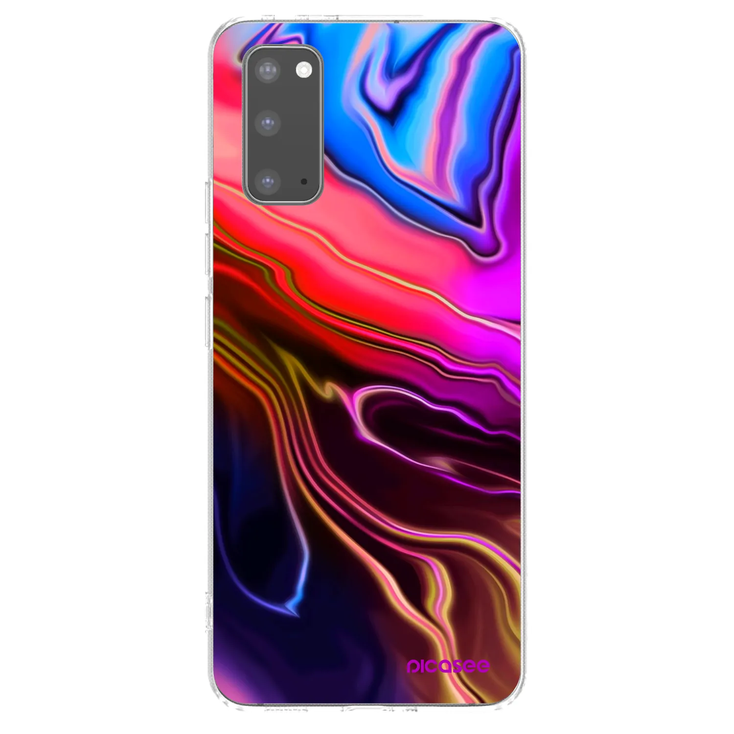 Picasee silikonowe przeźroczyste etui na Samsung Galaxy S20 G980F - Electric