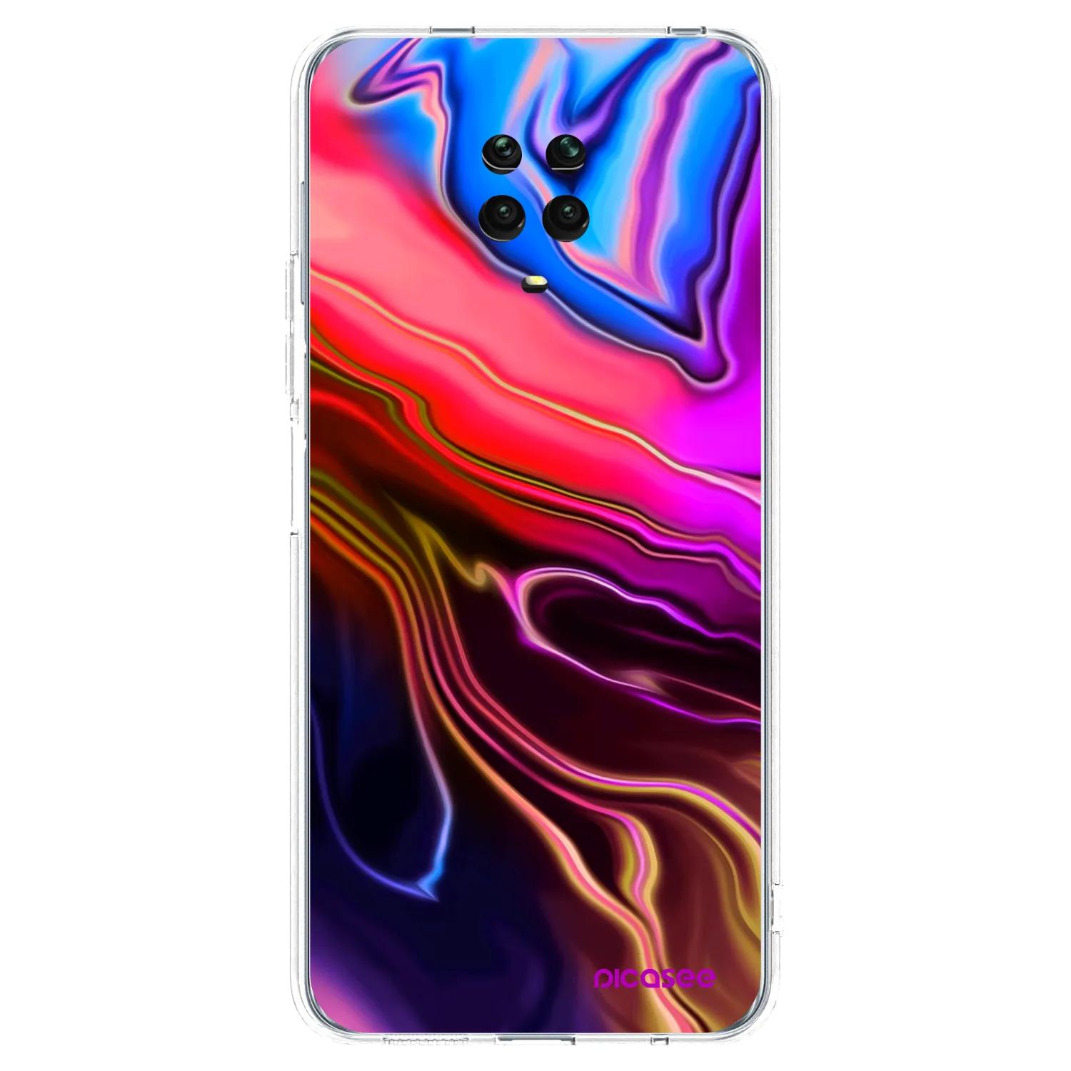Picasee silikonowe przeźroczyste etui na Xiaomi Redmi Note 9 Pro - Electric