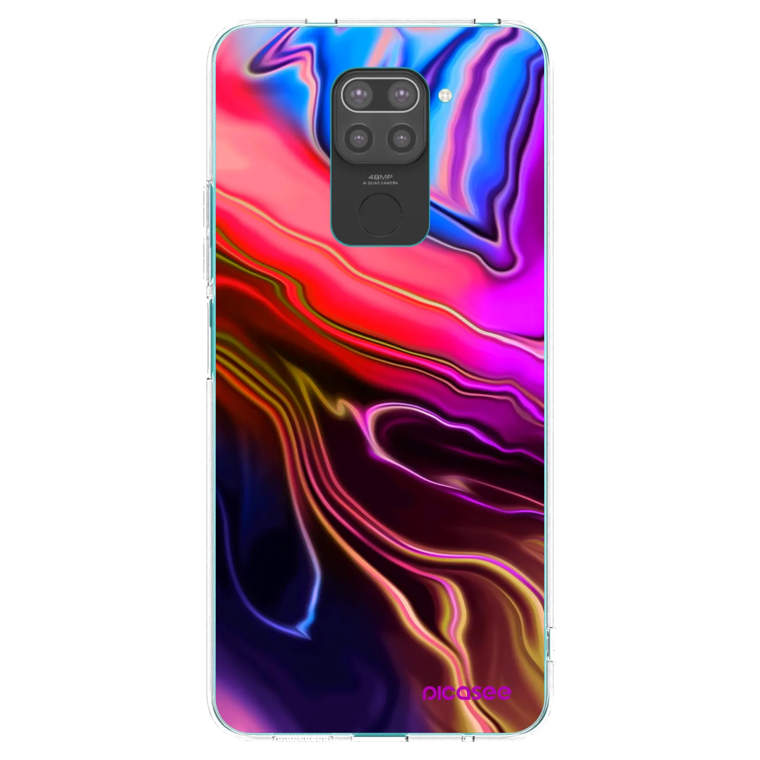 Picasee silikonowe czarne etui na Xiaomi Redmi Note 9 - Electric