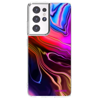 Picasee silikonowe przeźroczyste etui na Samsung Galaxy S21 Ultra 5G G998B - Electric