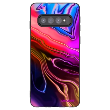 Picasee silikonowe czarne etui na Samsung Galaxy S10 G973 - Electric