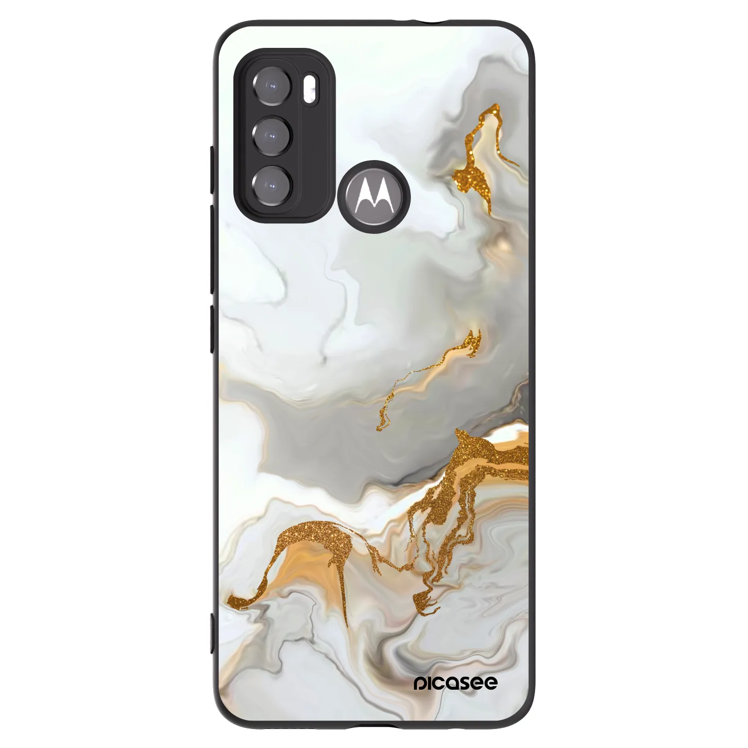 Picasee silikonowe czarne etui na Motorola Moto G60 - Her
