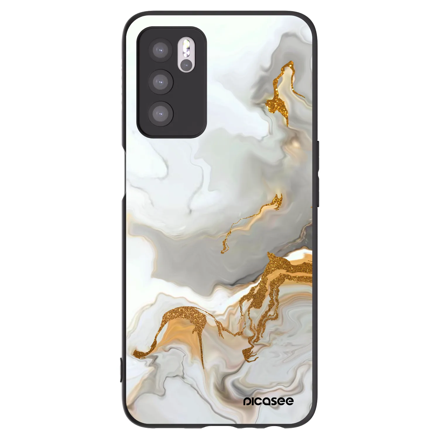 Picasee silikonowe czarne etui na OPPO A16s - Her
