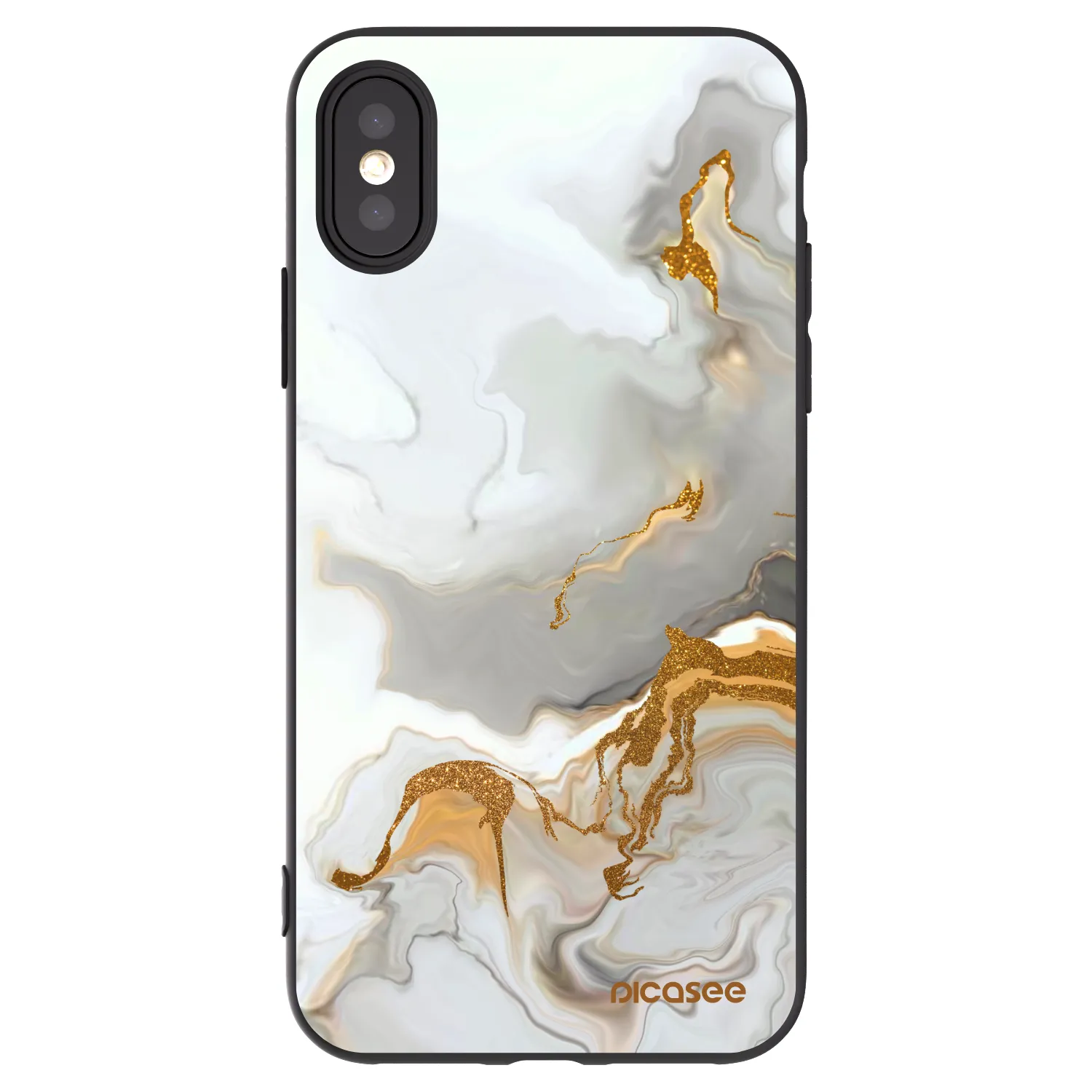 Picasee silikonowe czarne etui na Apple iPhone X/XS - Her