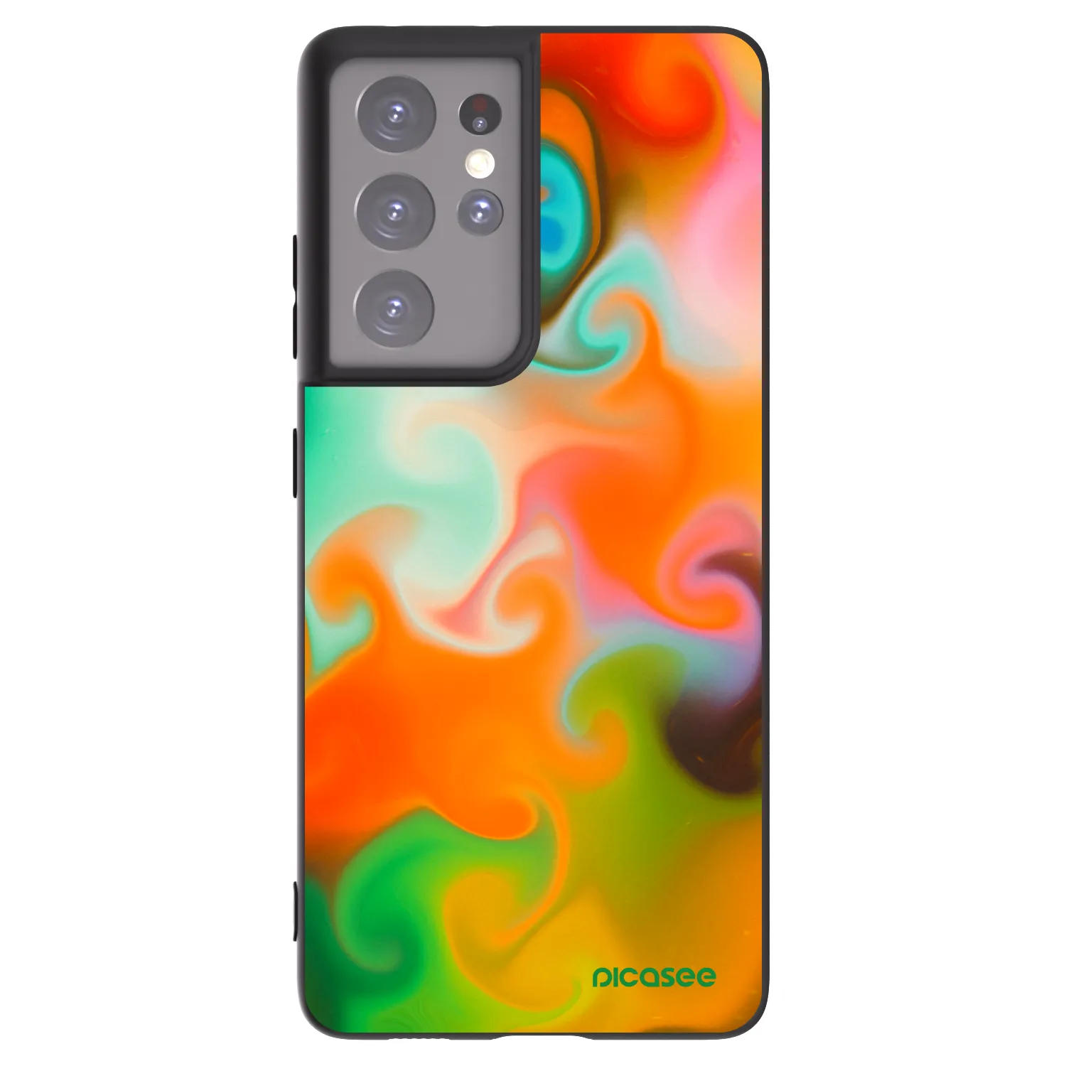 Picasee silikonowe czarne etui na Samsung Galaxy S21 Ultra 5G G998B - Juice
