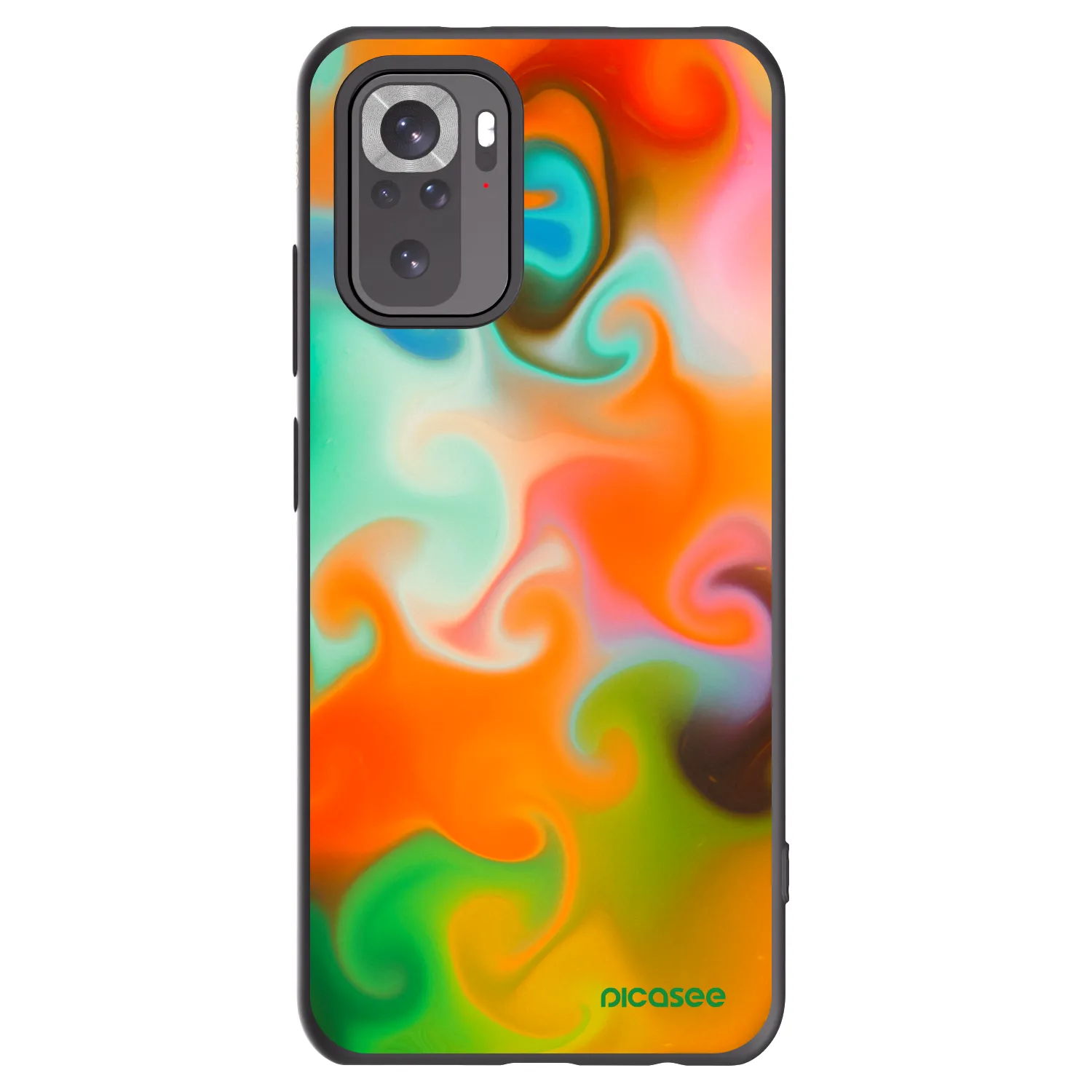 Picasee silikonowe czarne etui na Xiaomi Redmi Note 10S - Juice