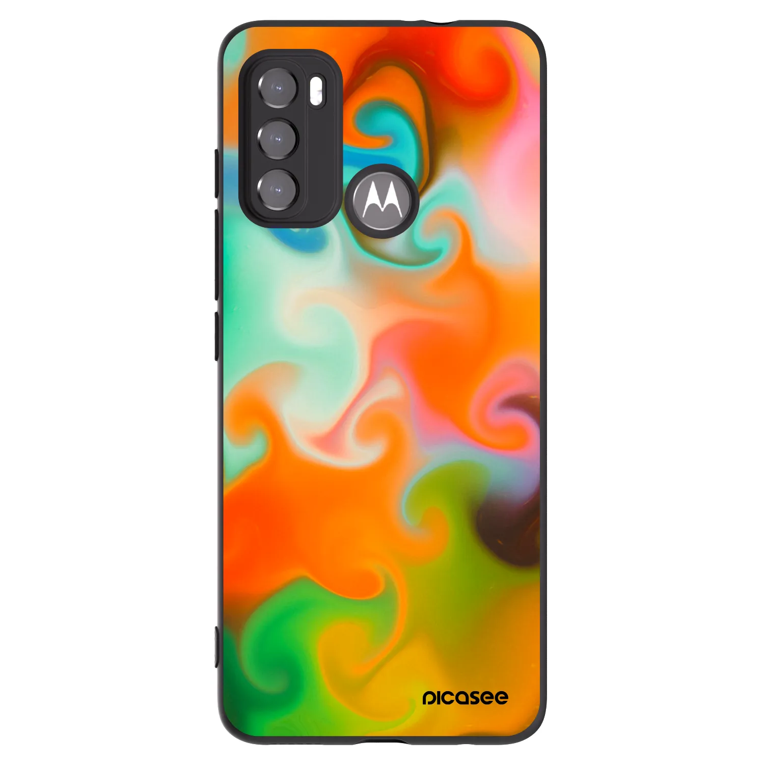 Picasee silikonowe czarne etui na Motorola Moto G60 - Juice