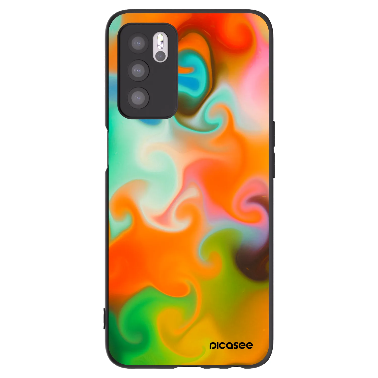 Picasee silikonowe czarne etui na OPPO A16s - Juice
