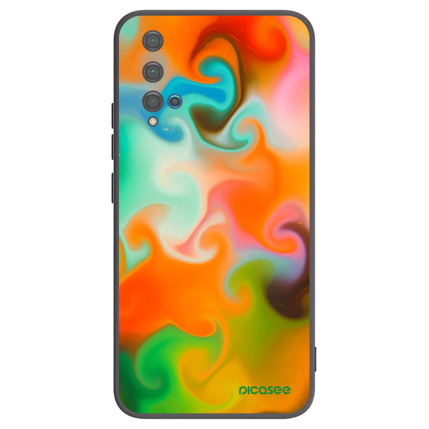 Picasee silikonowe czarne etui na Huawei Nova 5T - Juice