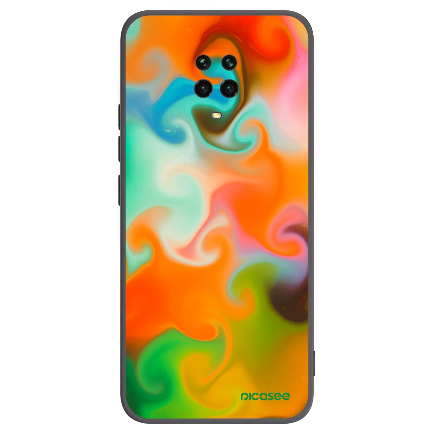 Picasee silikonowe czarne etui na Xiaomi Redmi Note 9 Pro - Juice