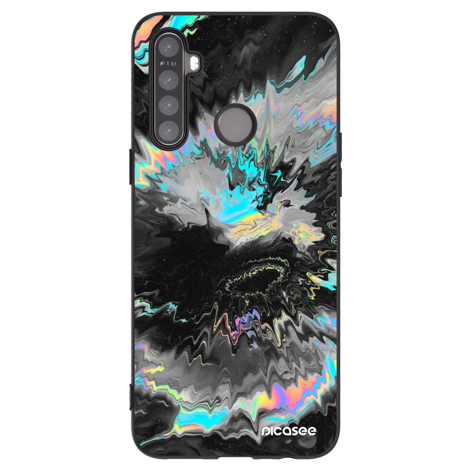 Picasee silikonowe czarne etui na Realme 5 - Magnetic