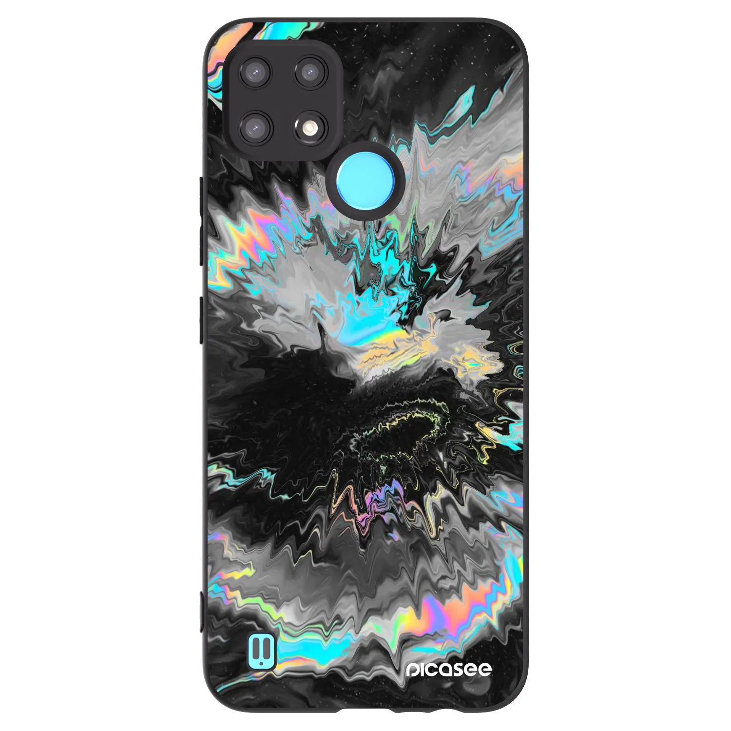 Picasee silikonowe czarne etui na Realme C21 - Magnetic