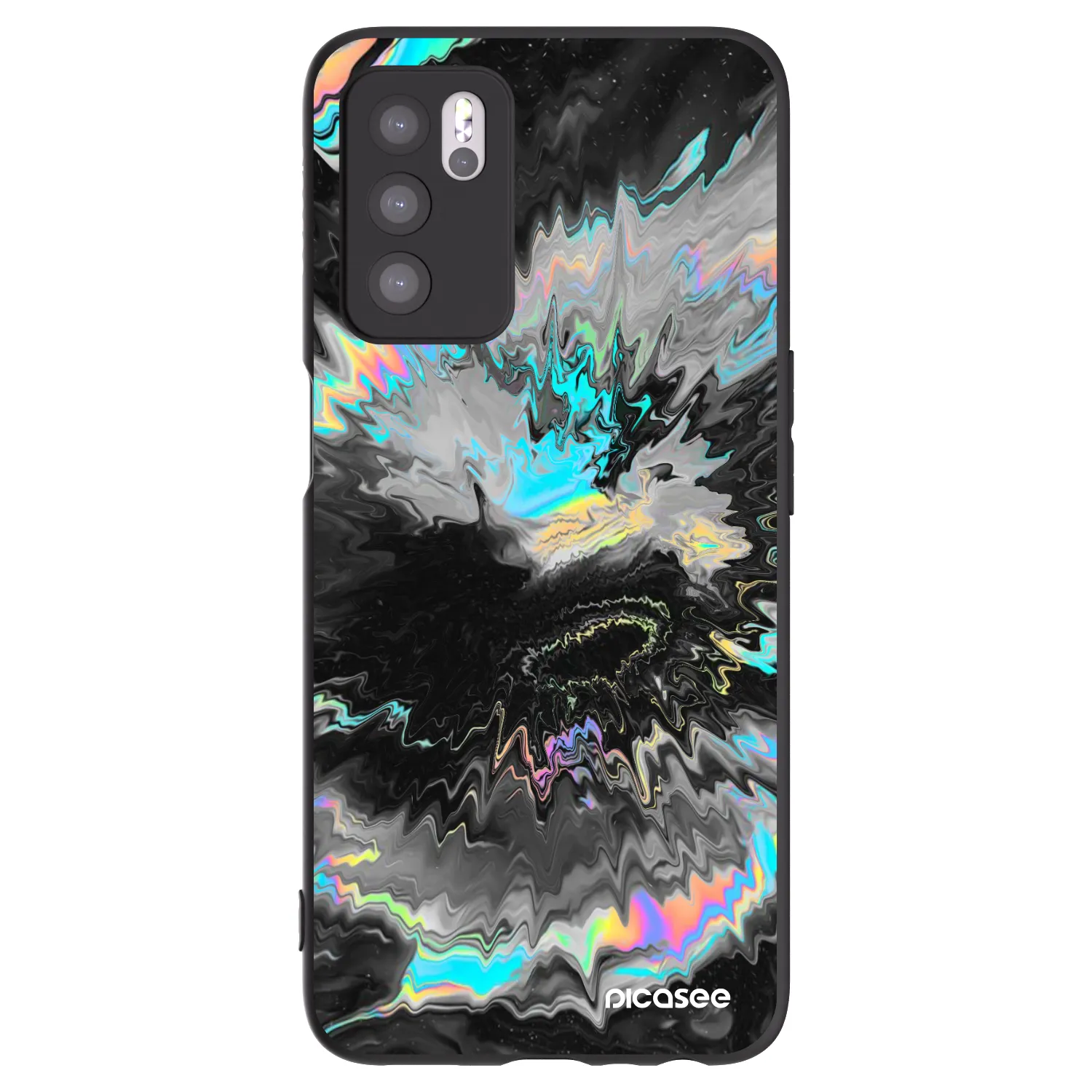 Picasee silikonowe czarne etui na OPPO A16s - Magnetic