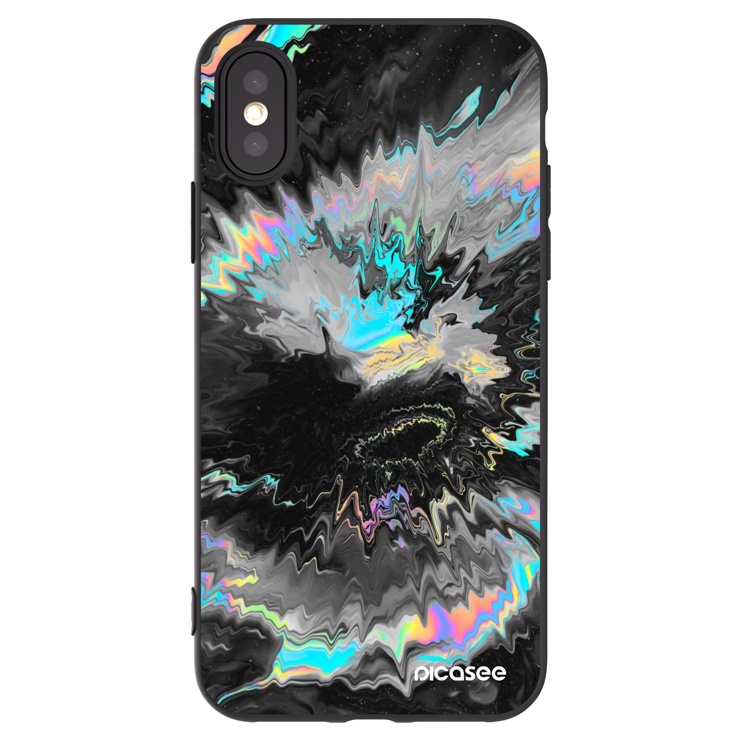Picasee silikonowe czarne etui na Apple iPhone X/XS - Magnetic