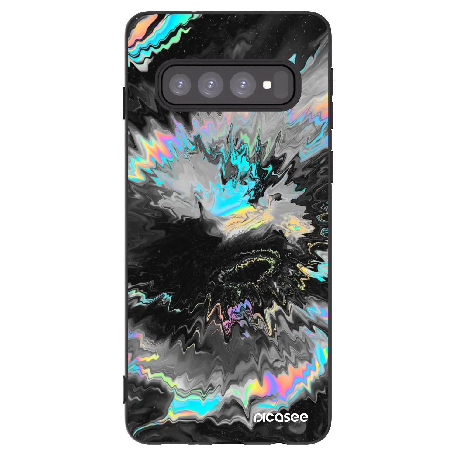 Picasee silikonowe czarne etui na Samsung Galaxy S10 G973 - Magnetic