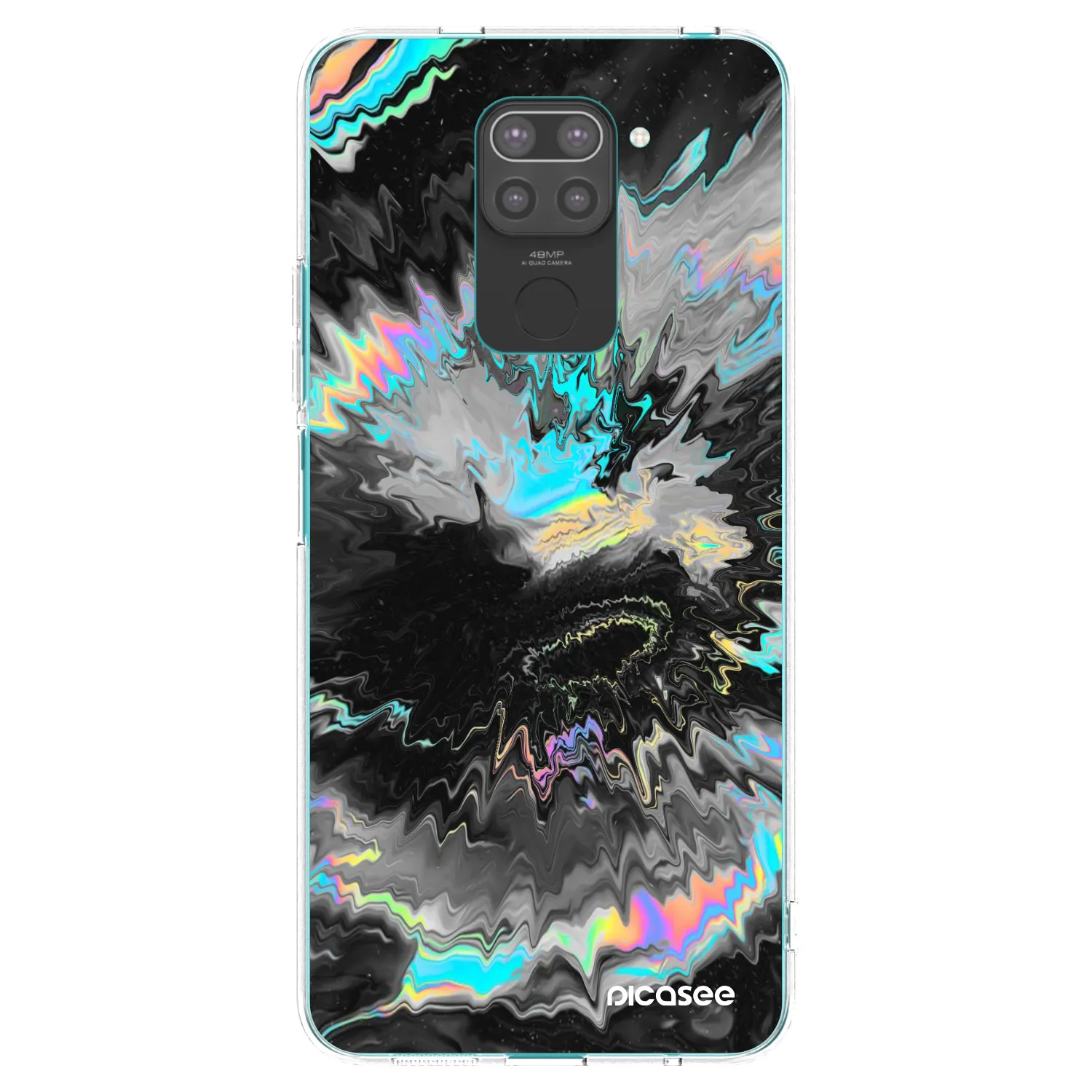Picasee silikonowe czarne etui na Xiaomi Redmi Note 9 - Magnetic
