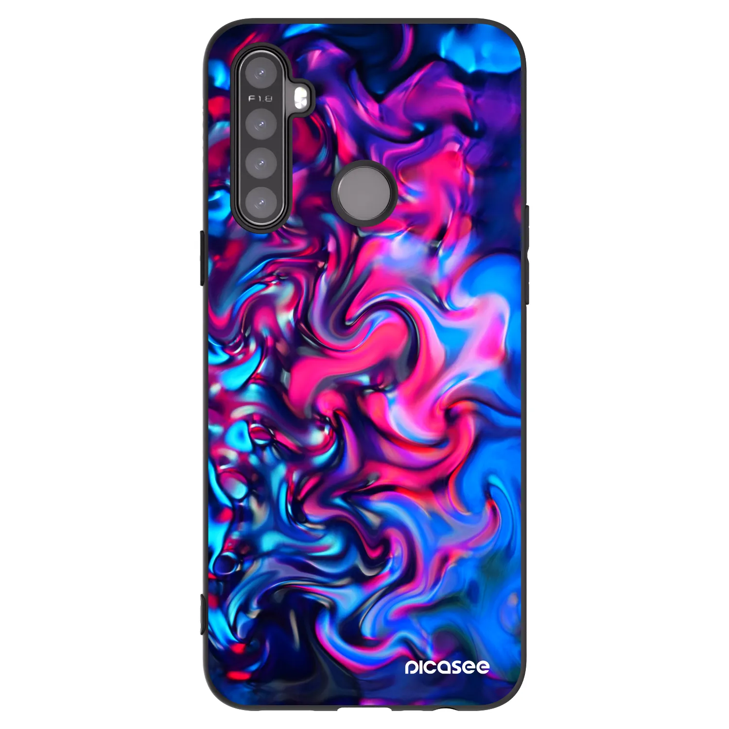 Picasee silikonowe czarne etui na Realme 5 - Redlight