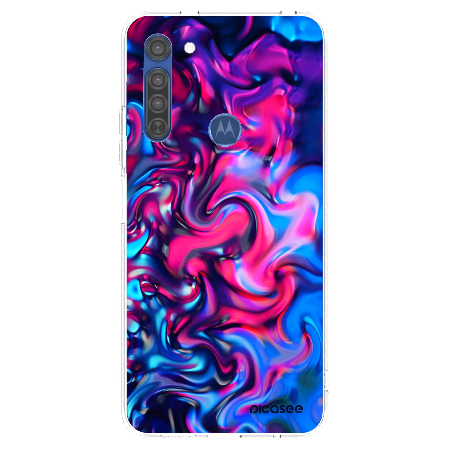 Picasee silikonowe przeźroczyste etui na Motorola Moto G8 - Redlight