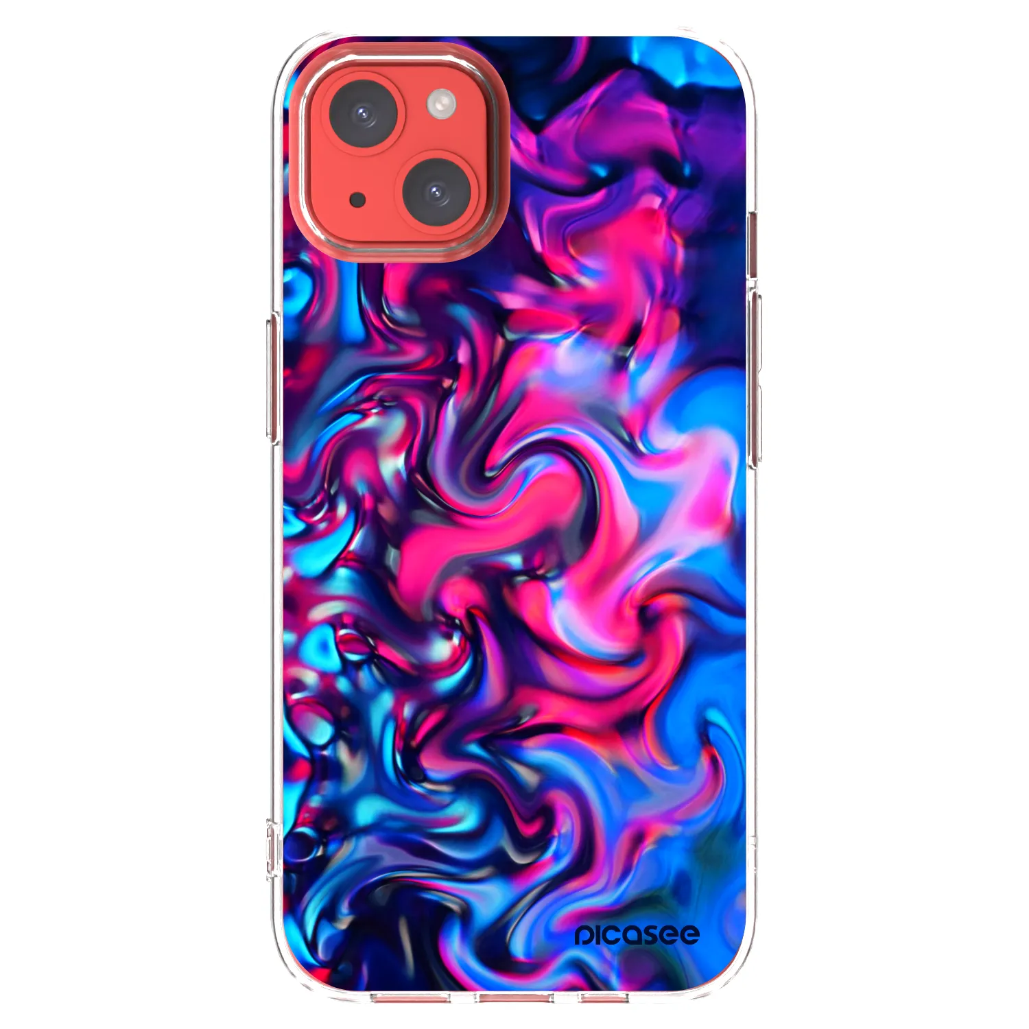 Picasee silikonowe przeźroczyste etui na Apple iPhone 13 - Redlight