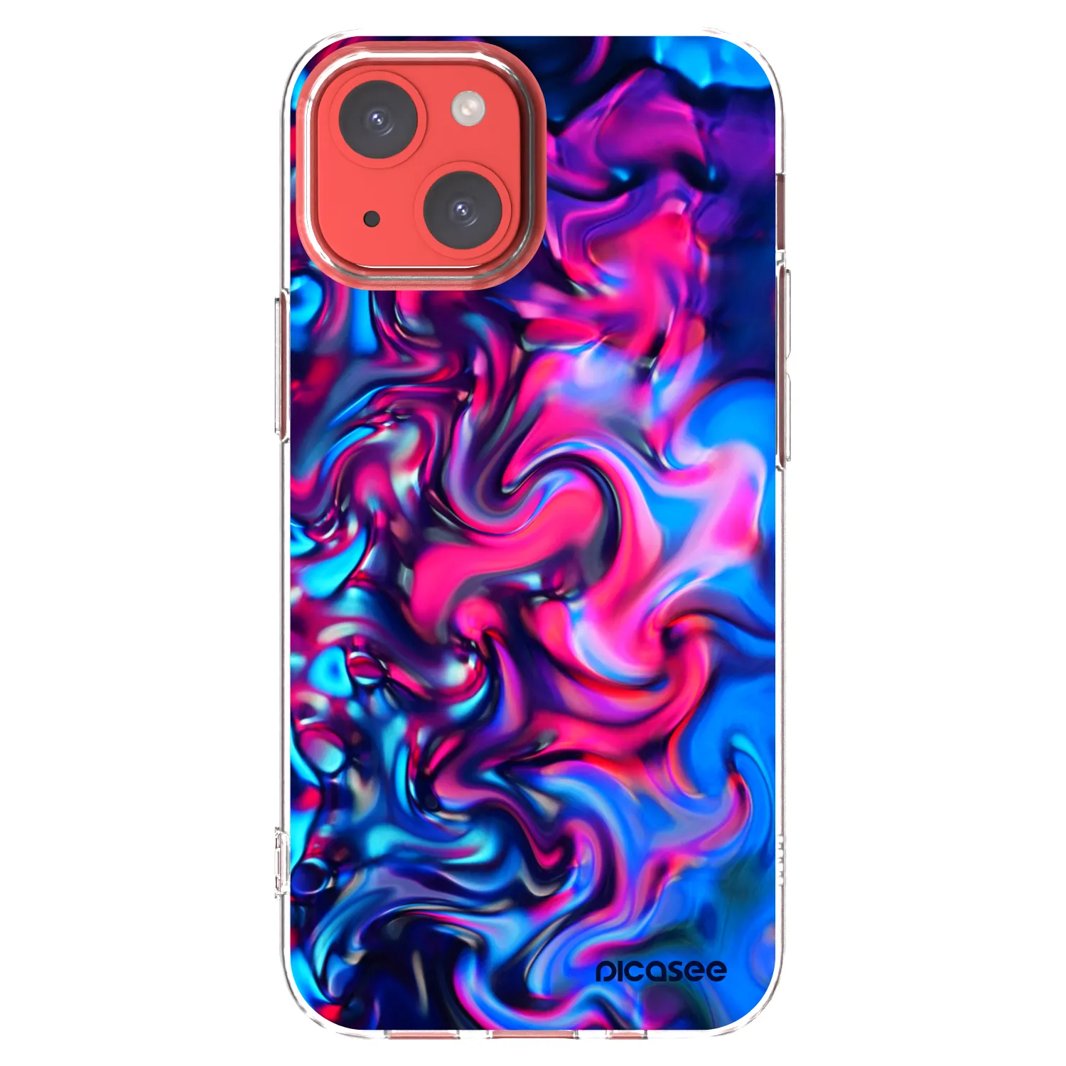 Picasee silikonowe przeźroczyste etui na Apple iPhone 13 mini - Redlight