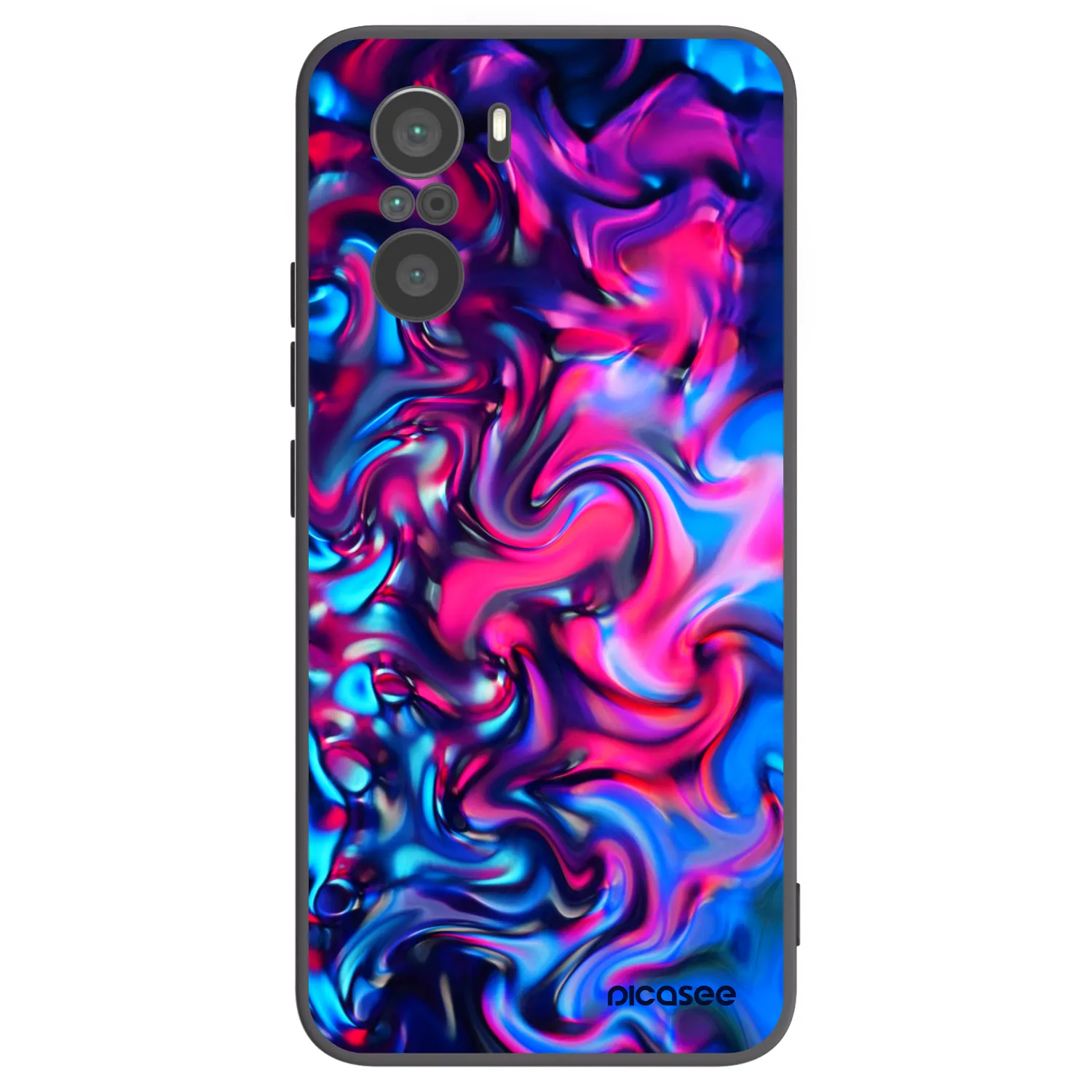 Picasee silikonowe czarne etui na Xiaomi Poco F3 - Redlight