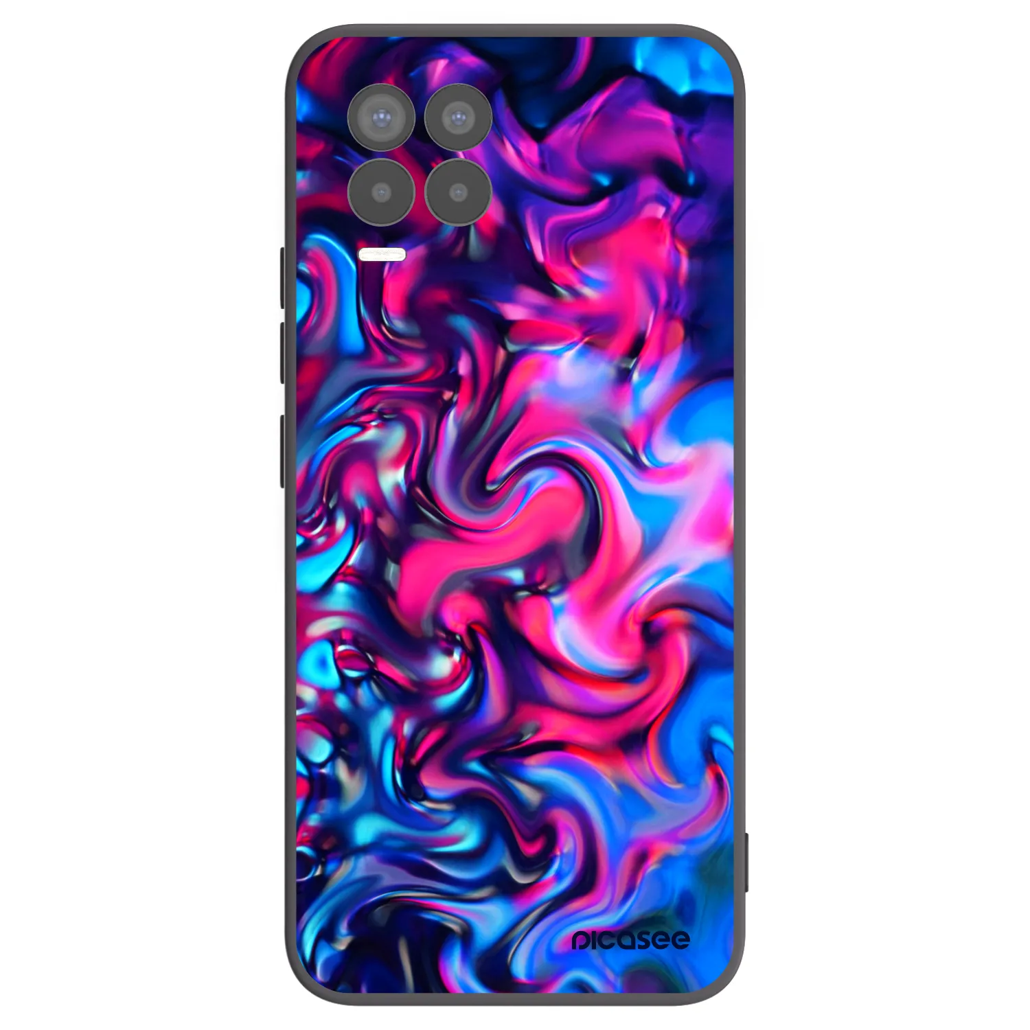 Picasee silikonowe czarne etui na Realme 8 Pro - Redlight