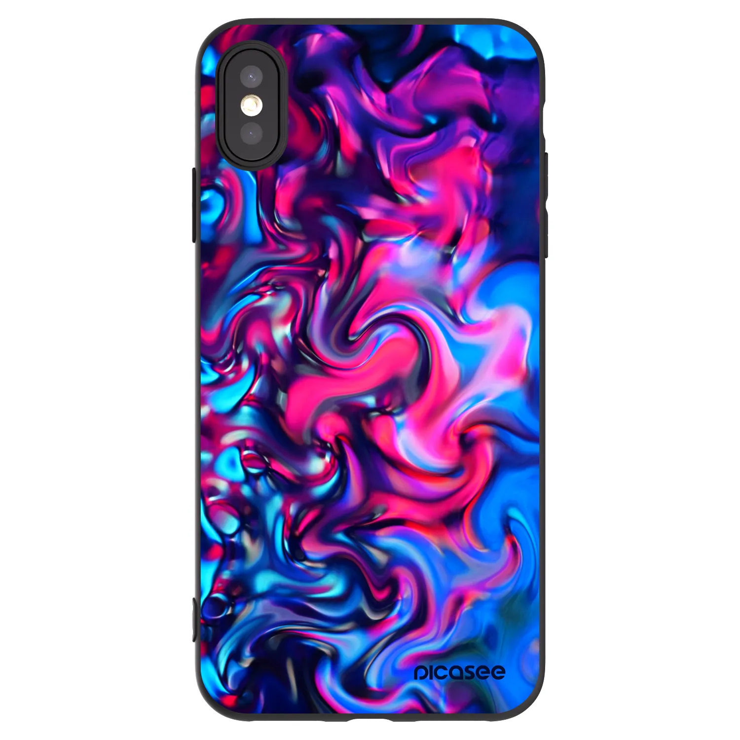 Picasee silikonowe czarne etui na Apple iPhone XS Max - Redlight