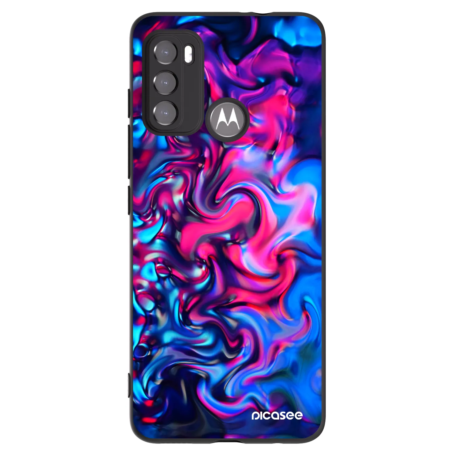 Picasee silikonowe czarne etui na Motorola Moto G60 - Redlight