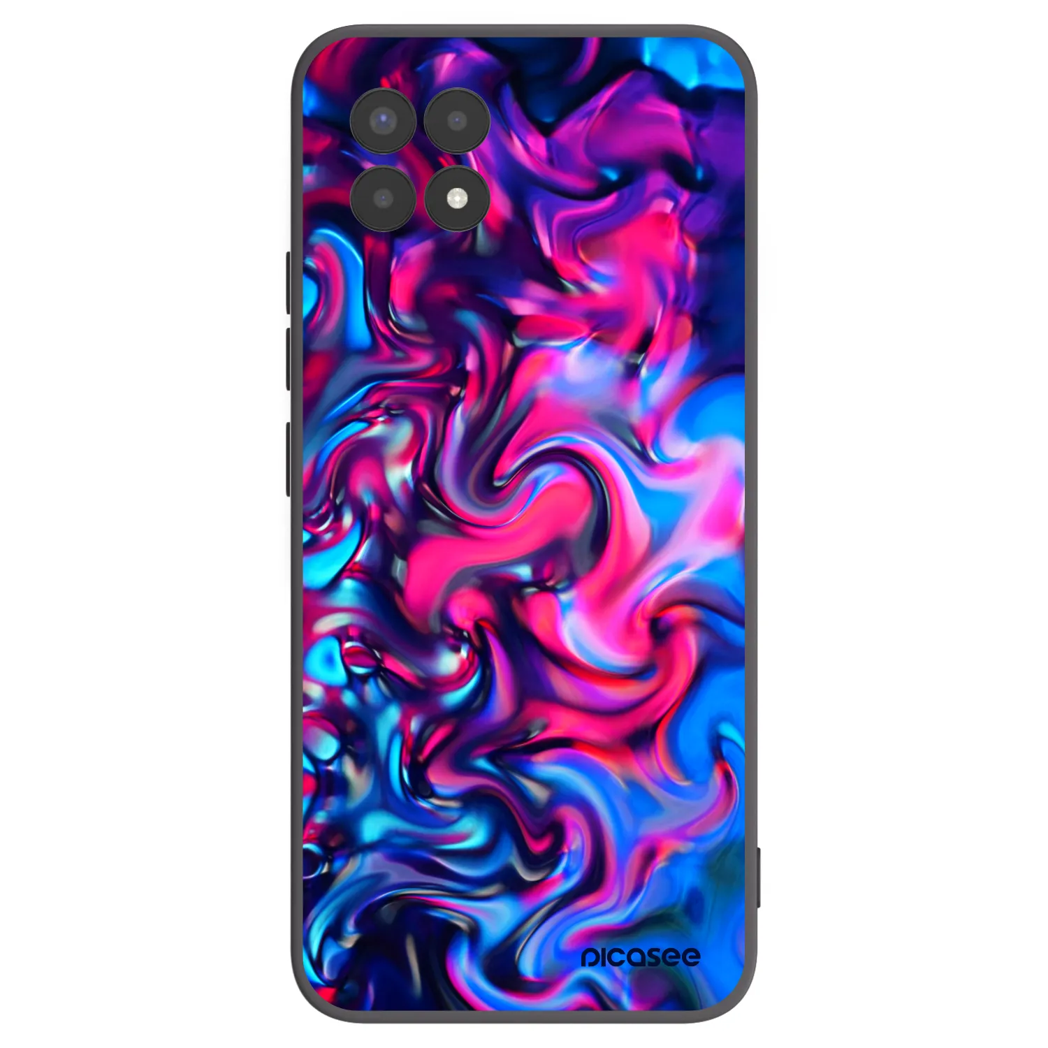 Picasee silikonowe czarne etui na Realme 8i - Redlight
