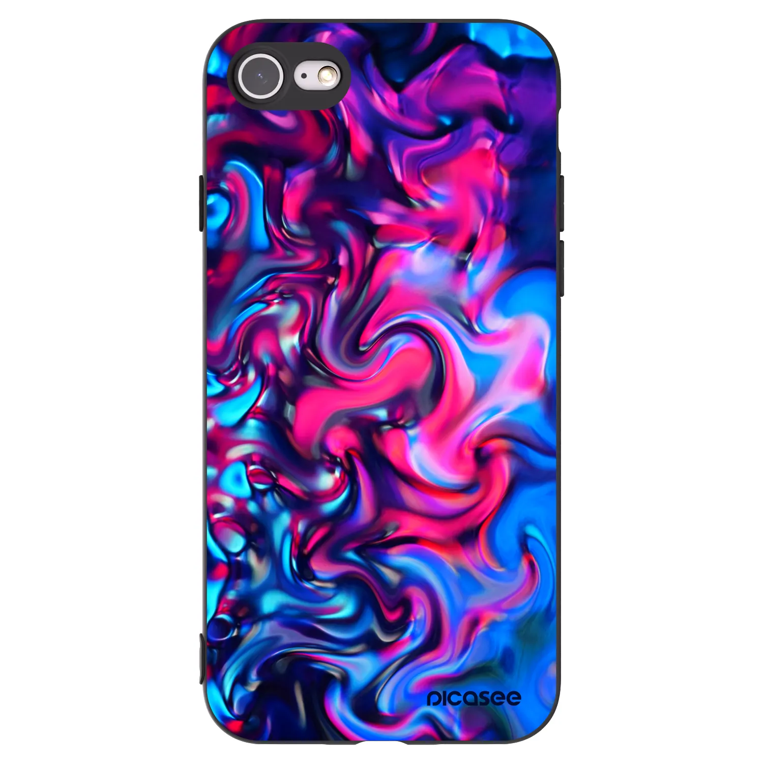 Picasee silikonowe czarne etui na Apple iPhone SE 2022 - Redlight