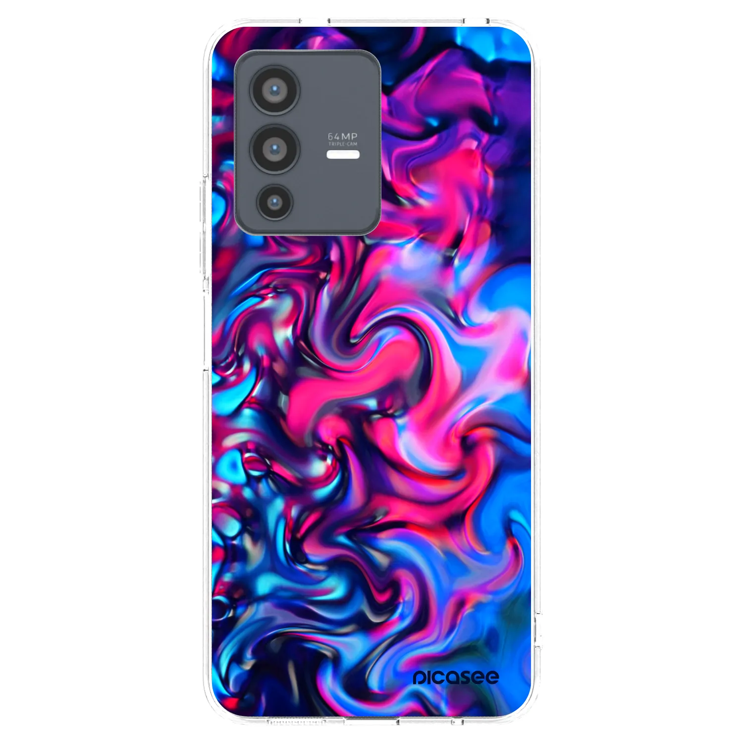 Picasee silikonowe przeźroczyste etui na Vivo V23 5G - Redlight