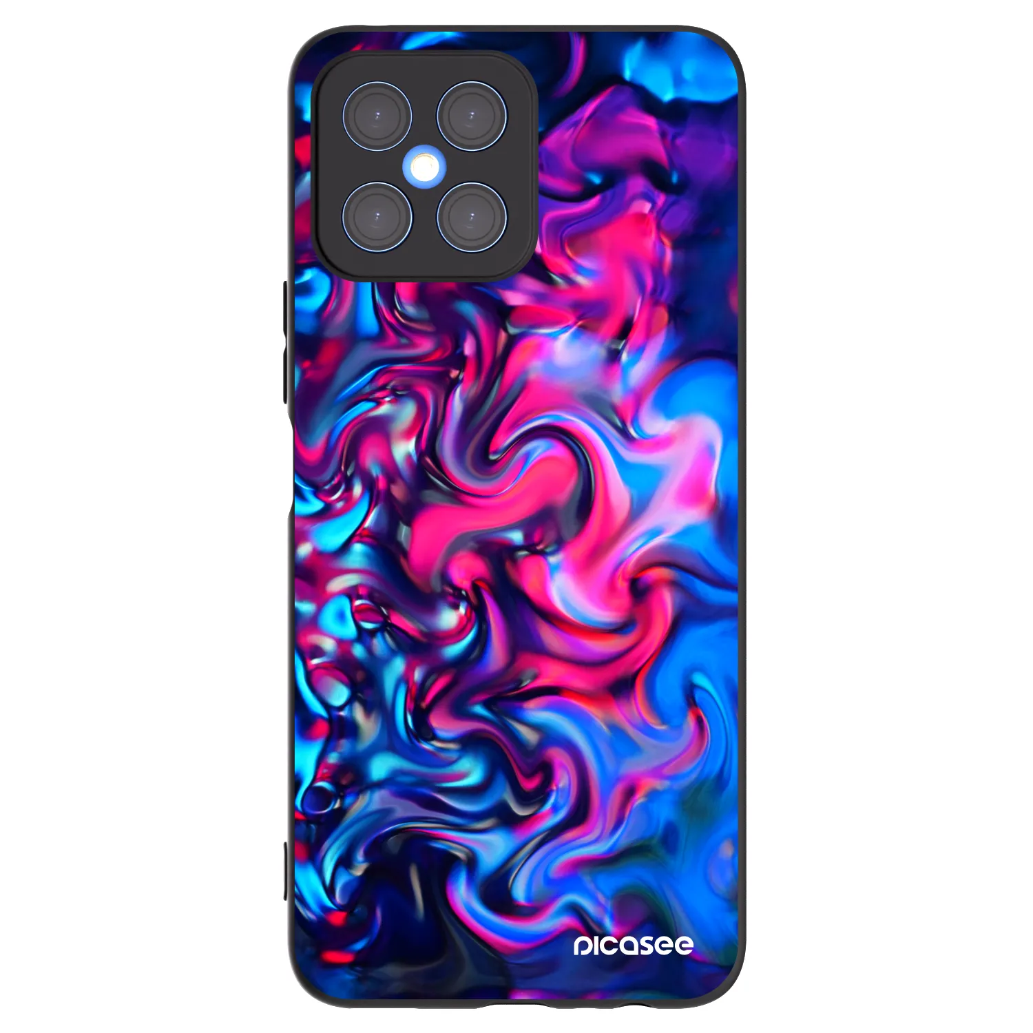 Picasee silikonowe czarne etui na Honor X8 4G - Redlight