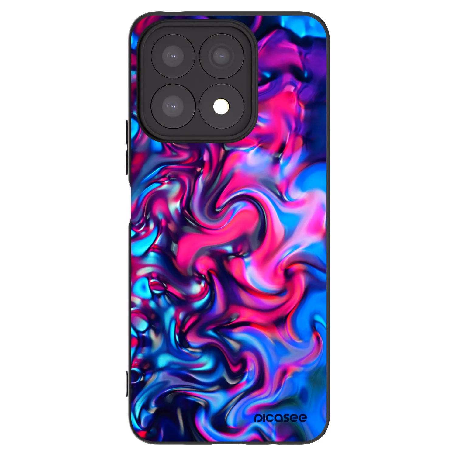 Picasee silikonowe czarne etui na Honor X8a - Redlight