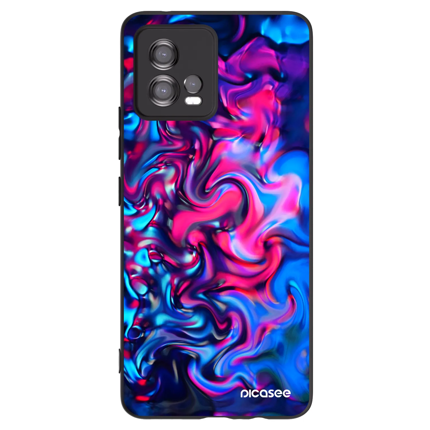 Picasee silikonowe czarne etui na Motorola Moto G72 - Redlight