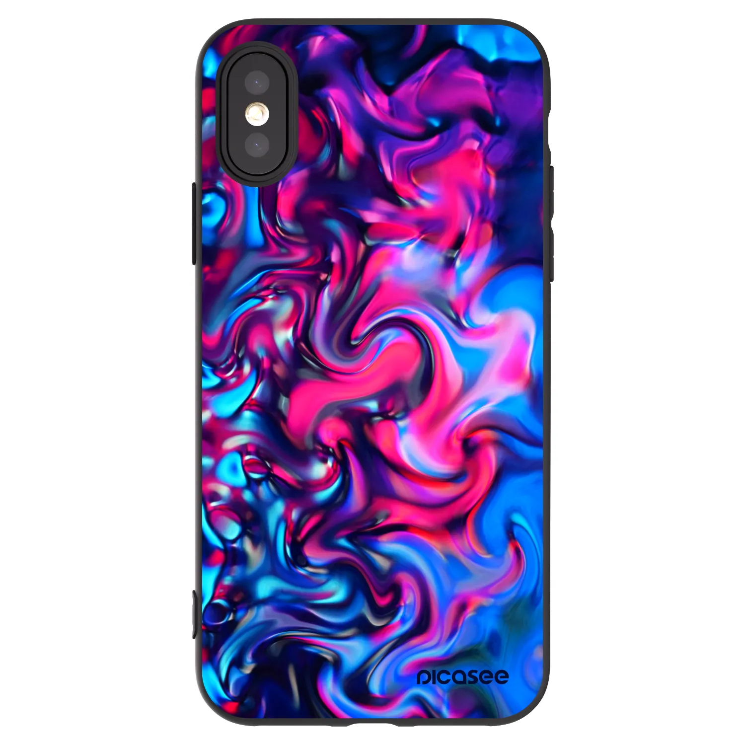 Picasee silikonowe czarne etui na Apple iPhone X/XS - Redlight