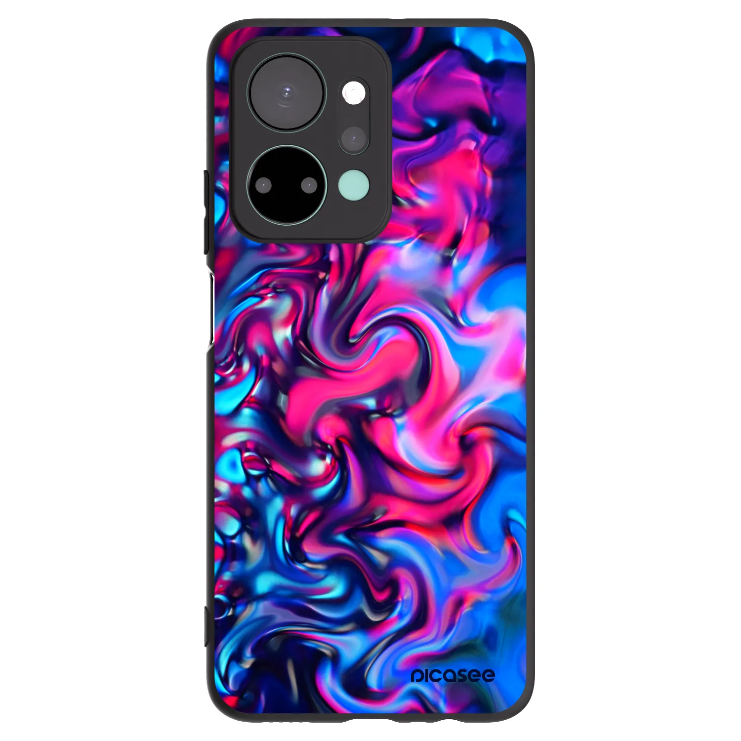 Picasee silikonowe czarne etui na Honor X7a - Redlight