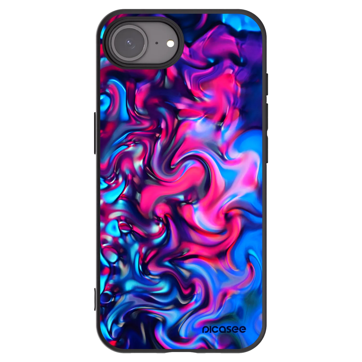 Picasee silikonowe czarne etui na Apple iPhone 16e - Redlight