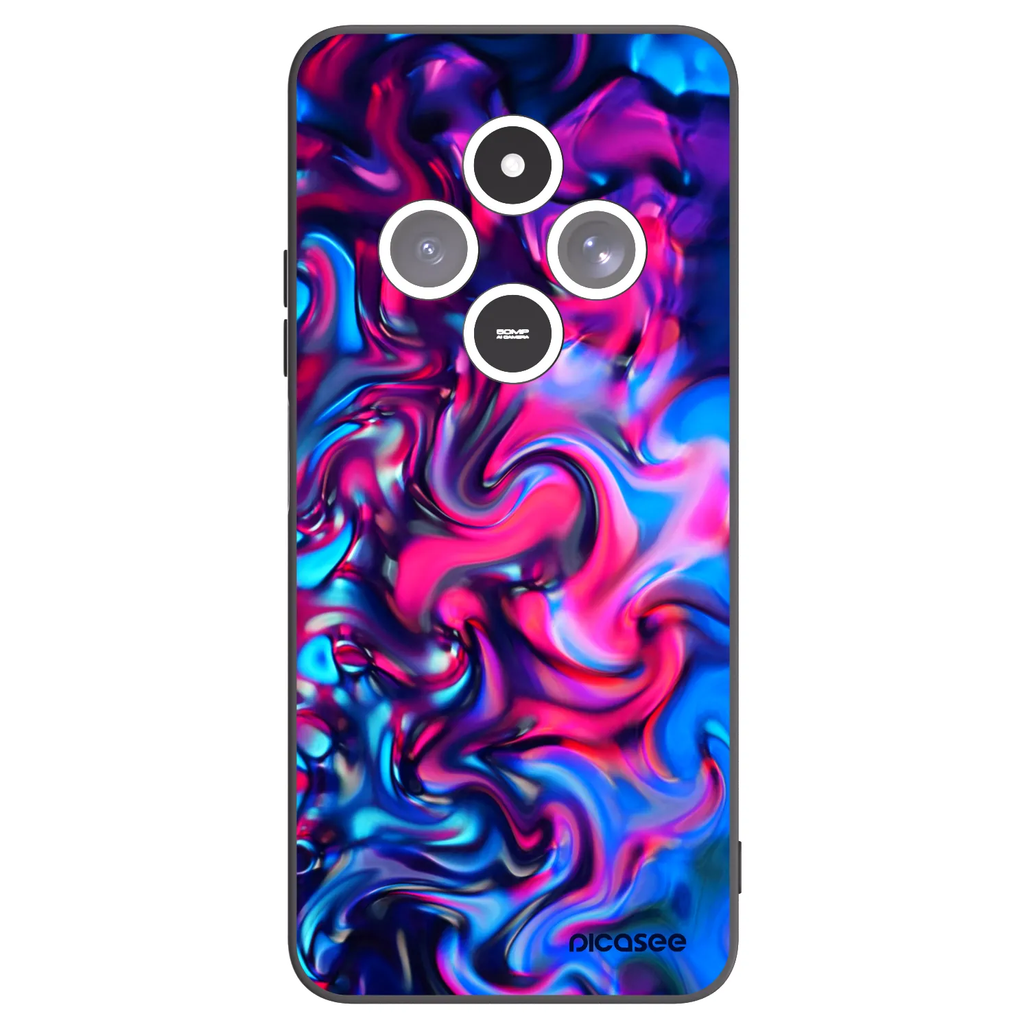 Picasee silikonowe czarne etui na Xiaomi Redmi 14C - Redlight