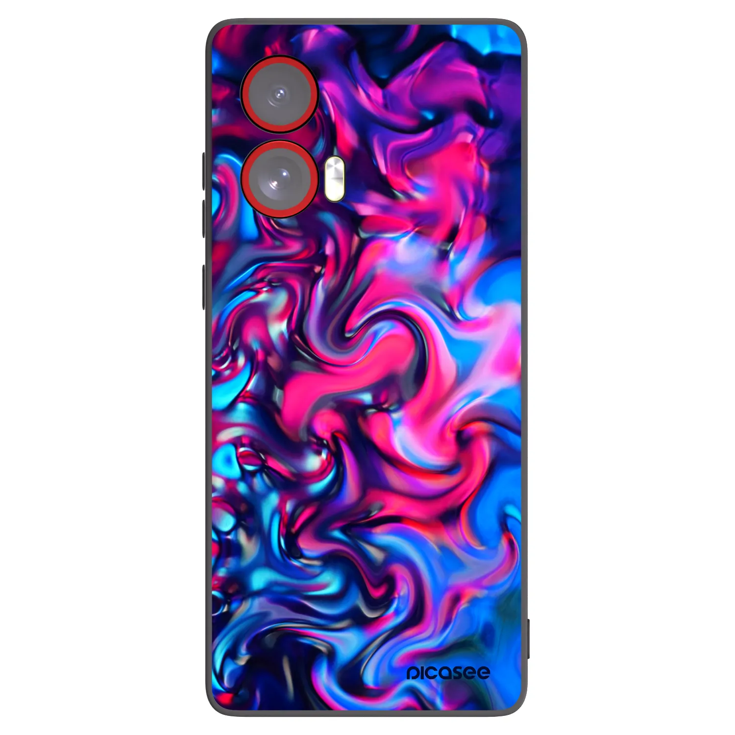 Picasee silikonowe czarne etui na Motorola Edge 50 Fusion - Redlight