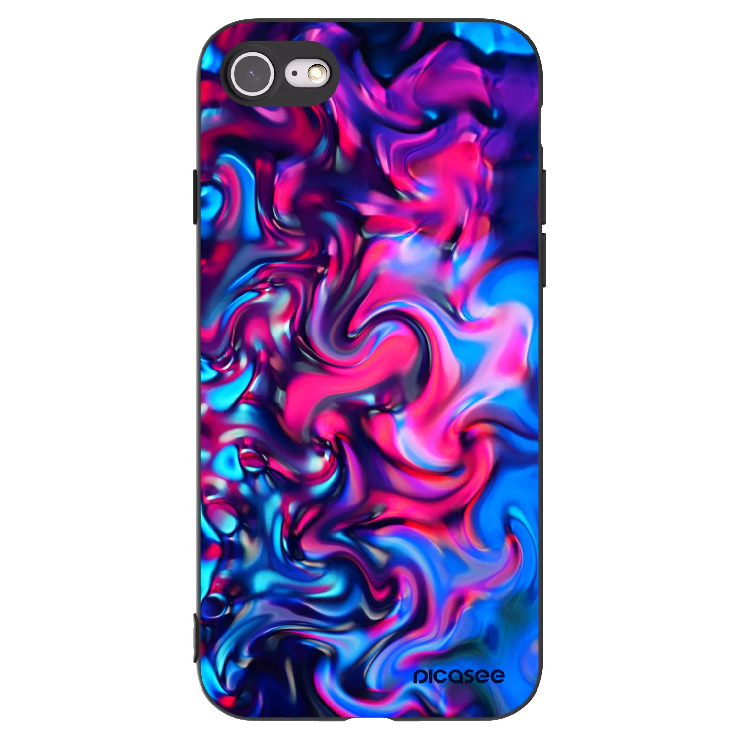 Picasee silikonowe czarne etui na Apple iPhone SE 2020 - Redlight