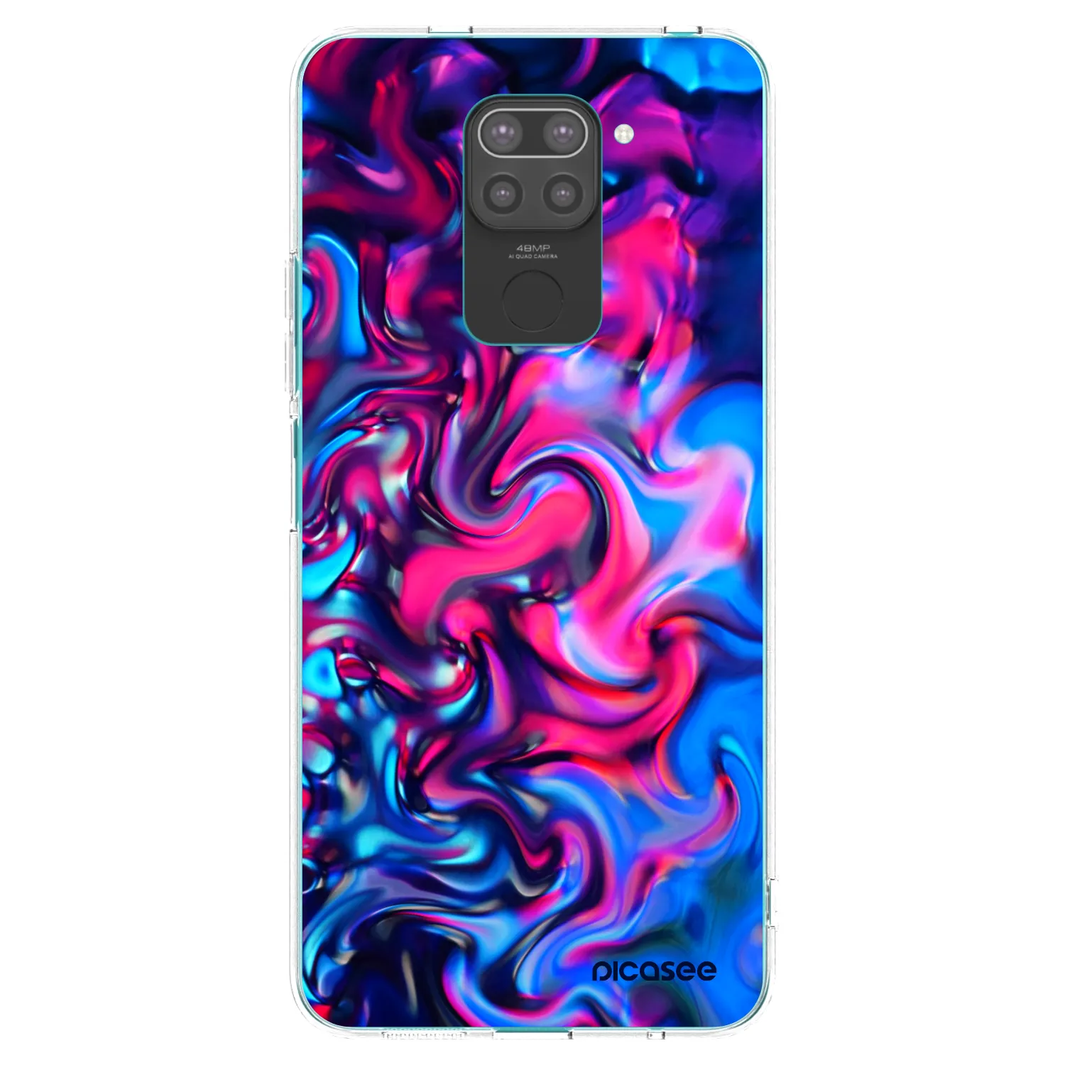 Picasee silikonowe czarne etui na Xiaomi Redmi Note 9 - Redlight