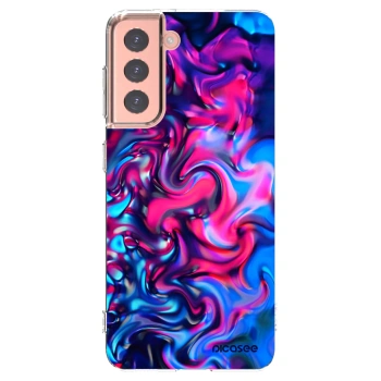 Picasee silikonowe przeźroczyste etui na Samsung Galaxy S21 5G G991B - Redlight