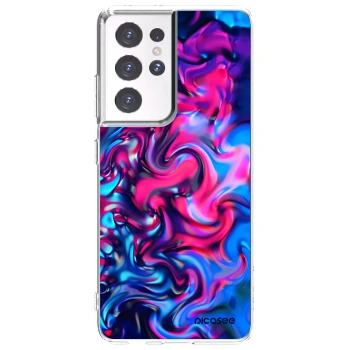 Picasee silikonowe przeźroczyste etui na Samsung Galaxy S21 Ultra 5G G998B - Redlight
