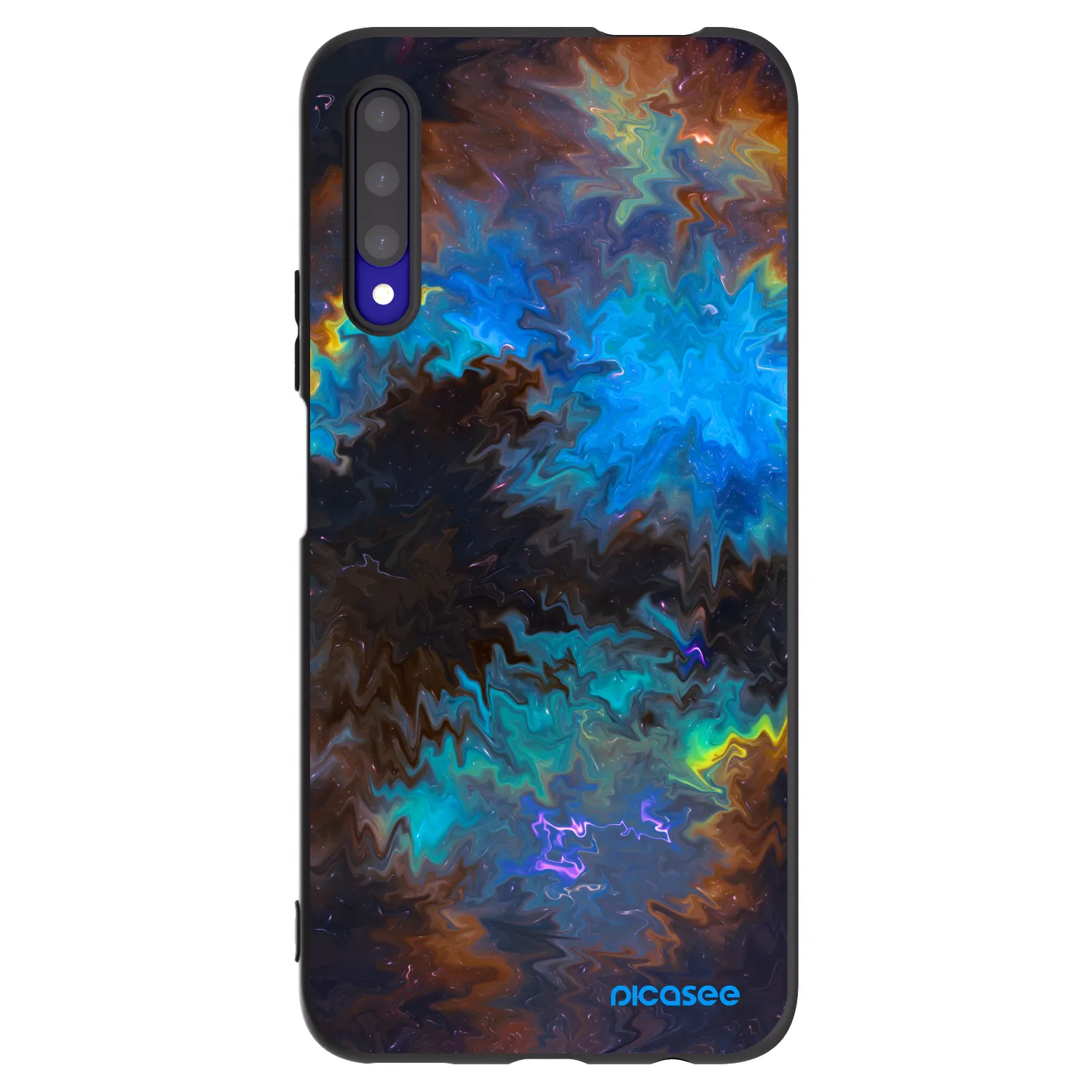 Picasee silikonowe czarne etui na Honor 9X Pro - Space