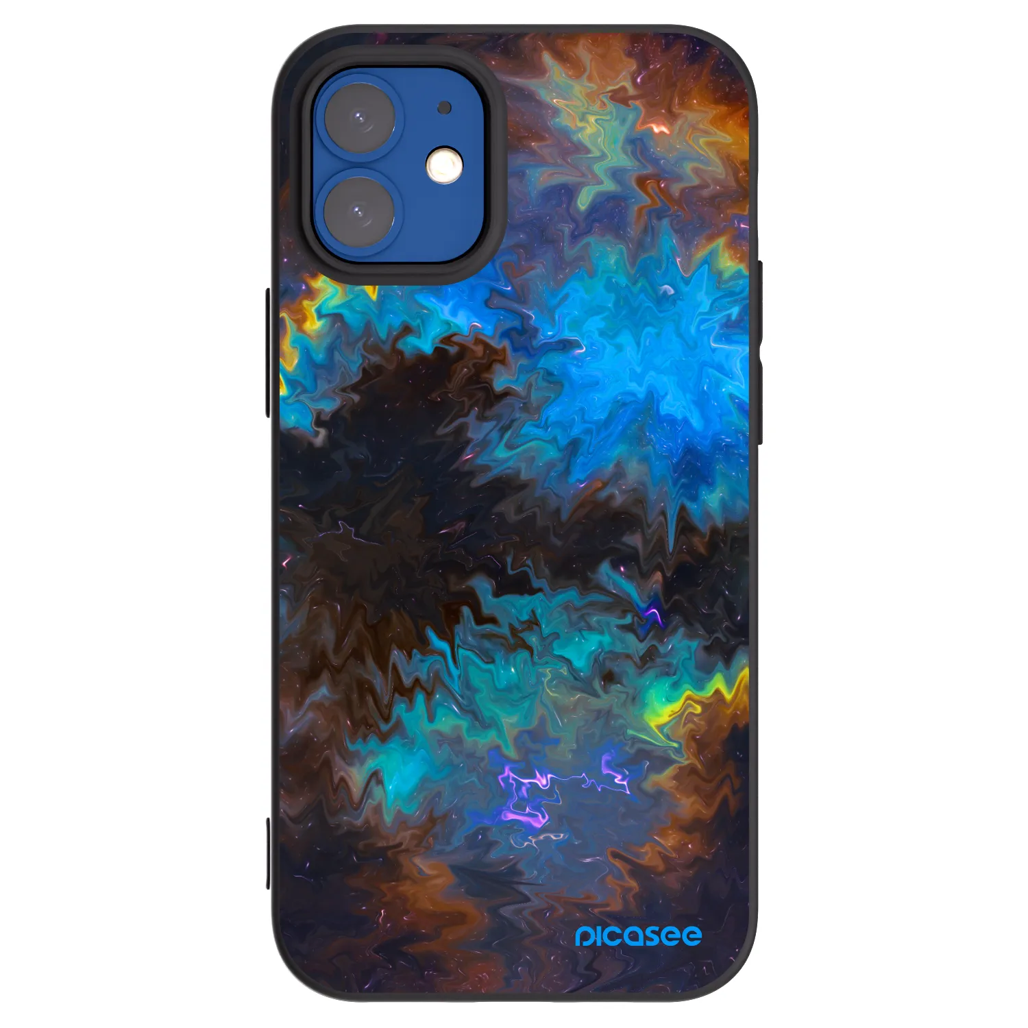 Picasee silikonowe czarne etui na Apple iPhone 12 mini - Space