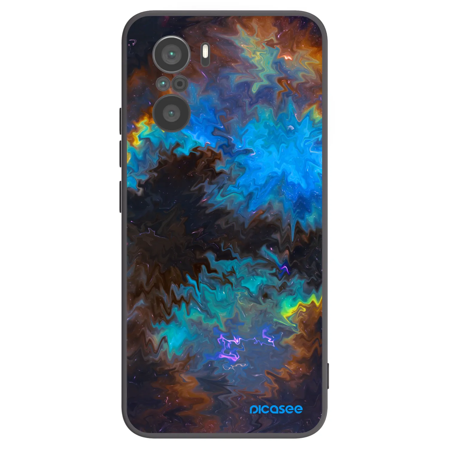 Picasee silikonowe czarne etui na Xiaomi Poco F3 - Space