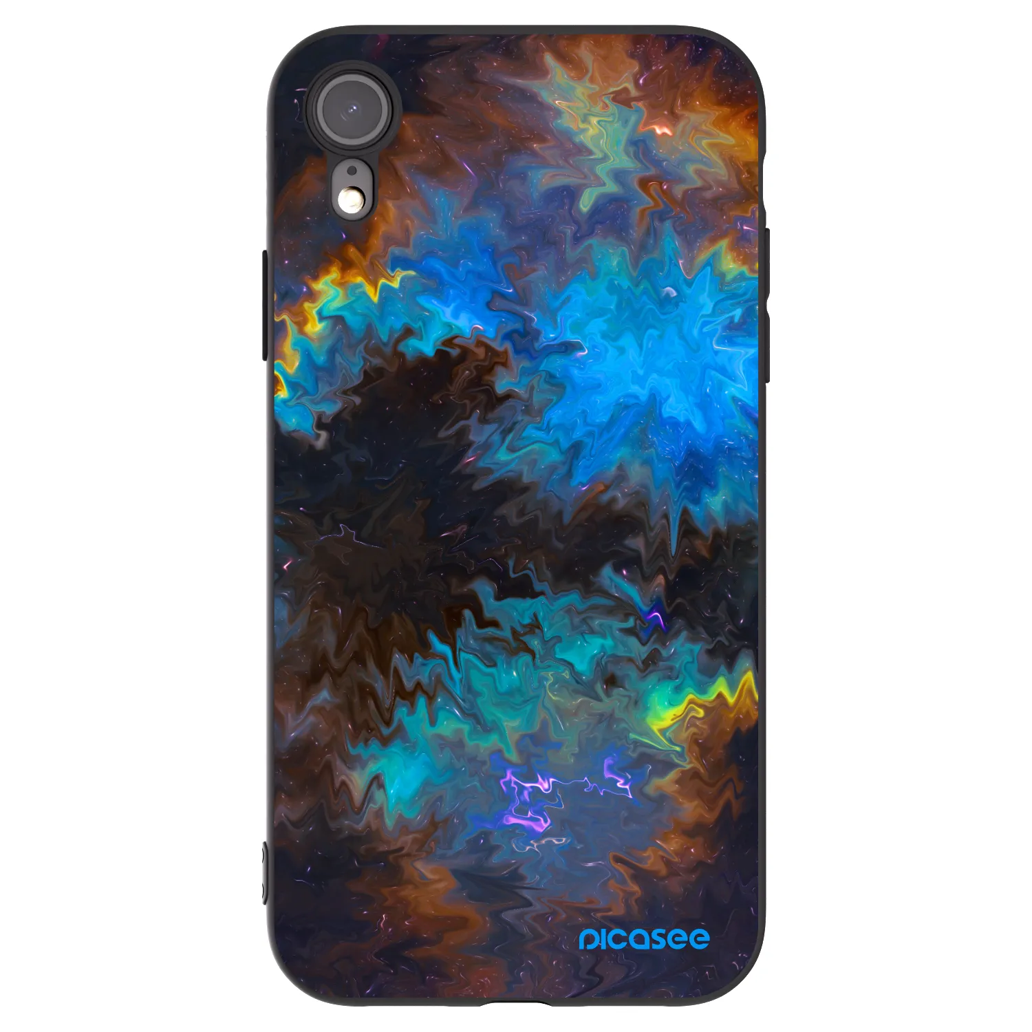 Picasee silikonowe czarne etui na Apple iPhone XR - Space