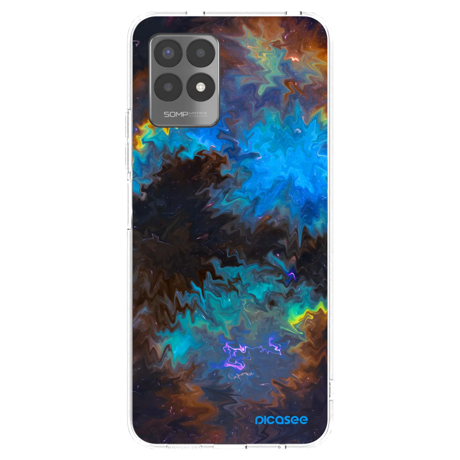 Picasee silikonowe przeźroczyste etui na Realme 8i - Space